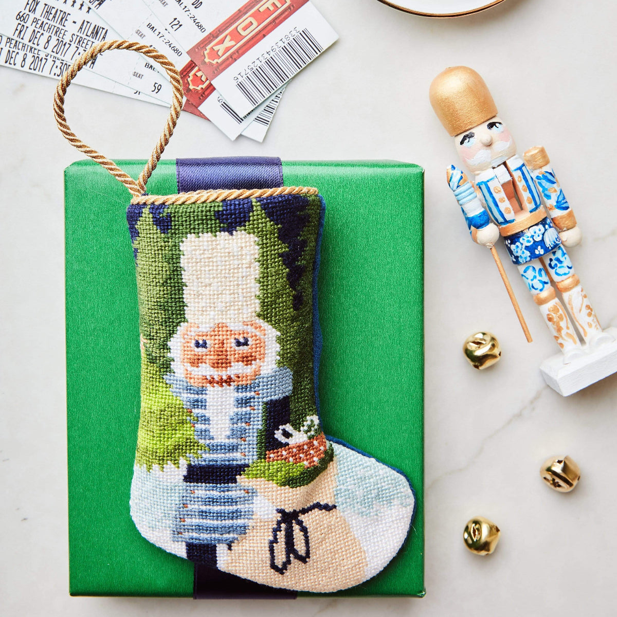 Winter Solstice Nutcracker Bauble Stocking