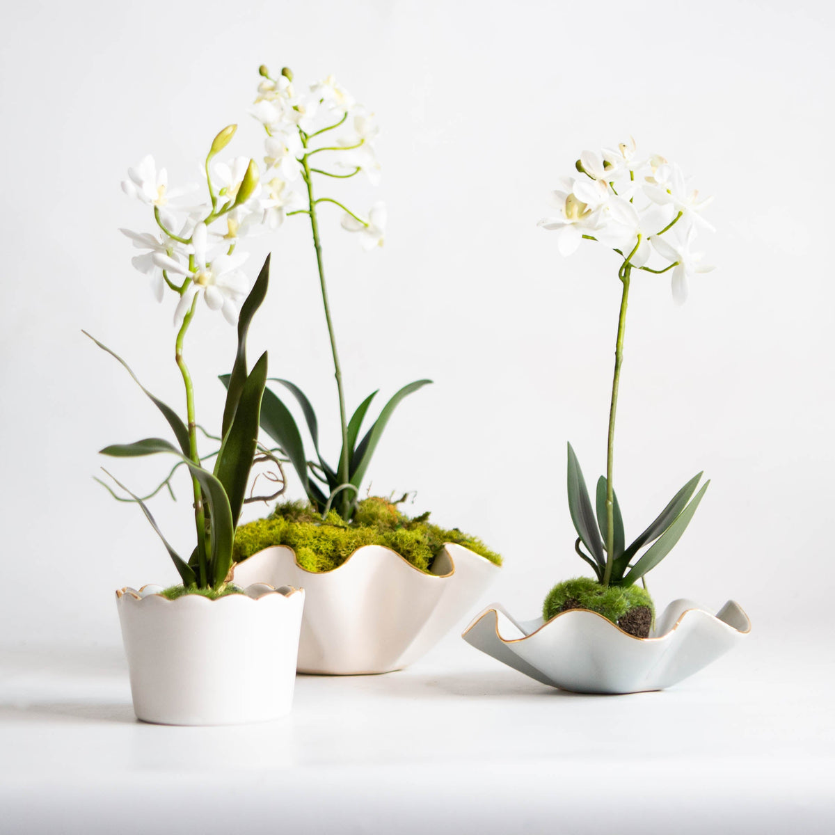 12" Faux Orchid Drop-In