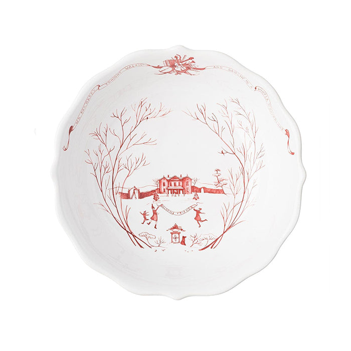 Country Estate Winter Frolic Ruby 11" Serving Bowl