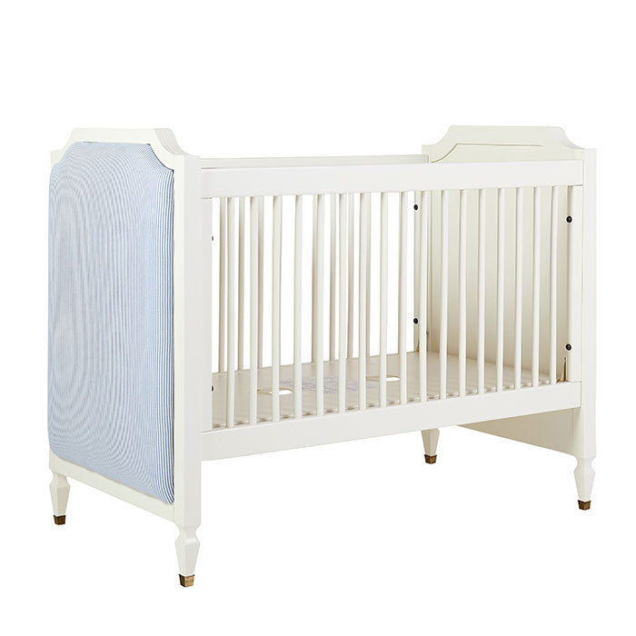 Brighton Crib with French Stripe Upholstered Sides