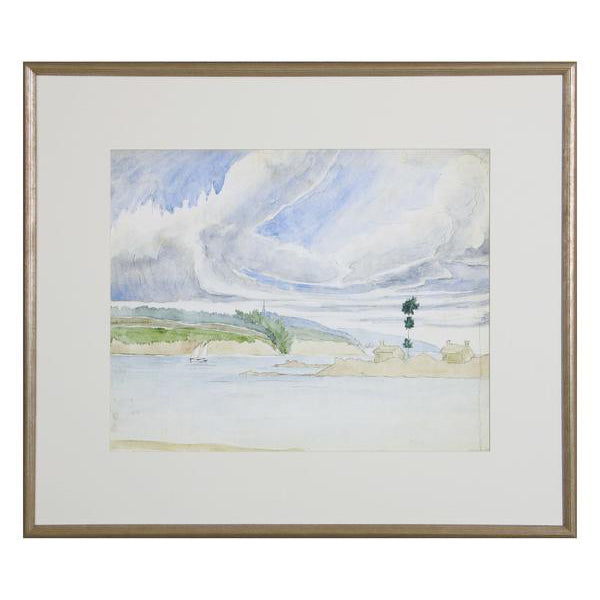 Beach Watercolor Landscape Framed Coastal Art Print