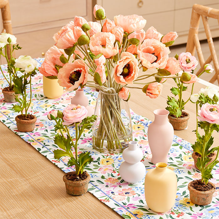 Mini Terracotta Ranunculus in White