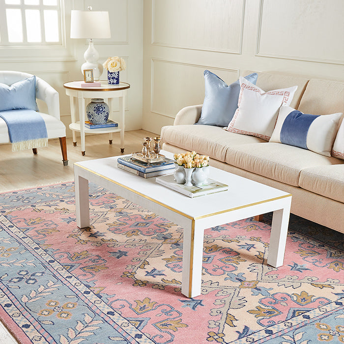 Hibiscus Area Rug in Living Room