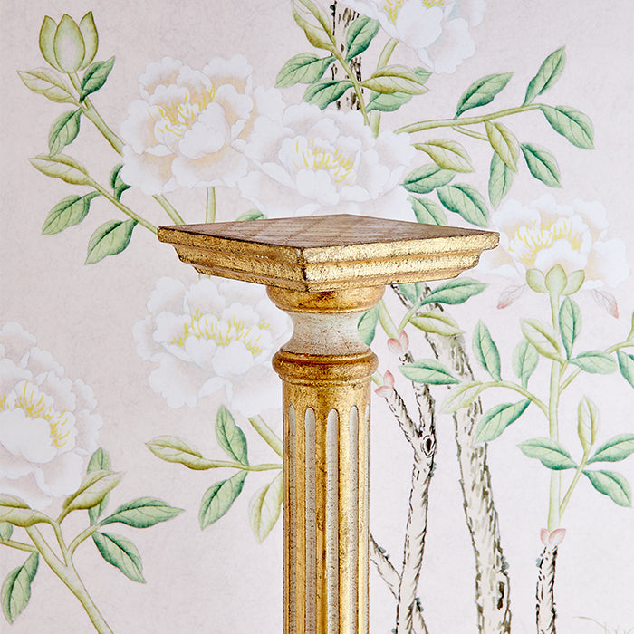 Abingdon Chinoiserie Wallpaper Mural in Lilac Pink on Wall