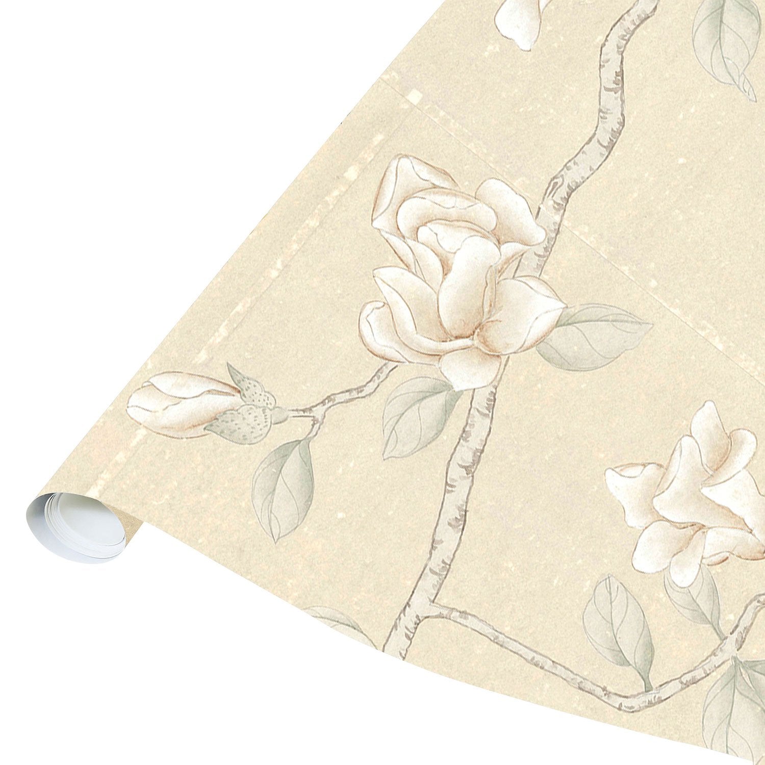 Floral Detail of Vincennes in Cream Chinoiserie Wallpaper Mural
