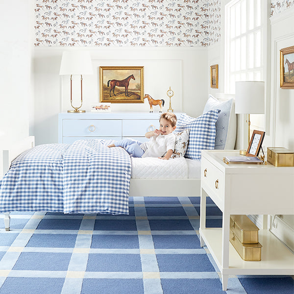 Child's Bedroom with Horse & Jockey Wallpaper on Walls