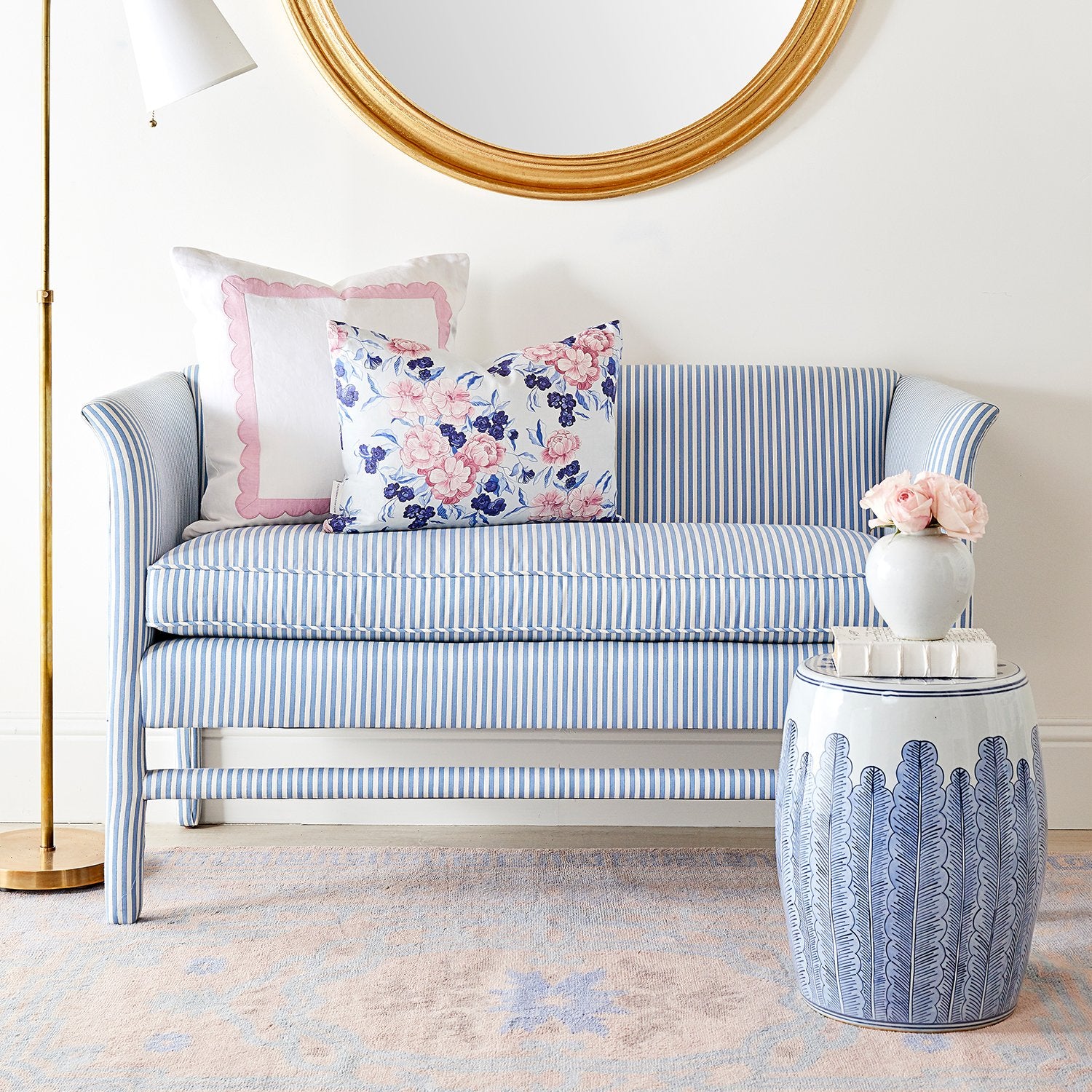 Georgette Blush Rug in Living Room