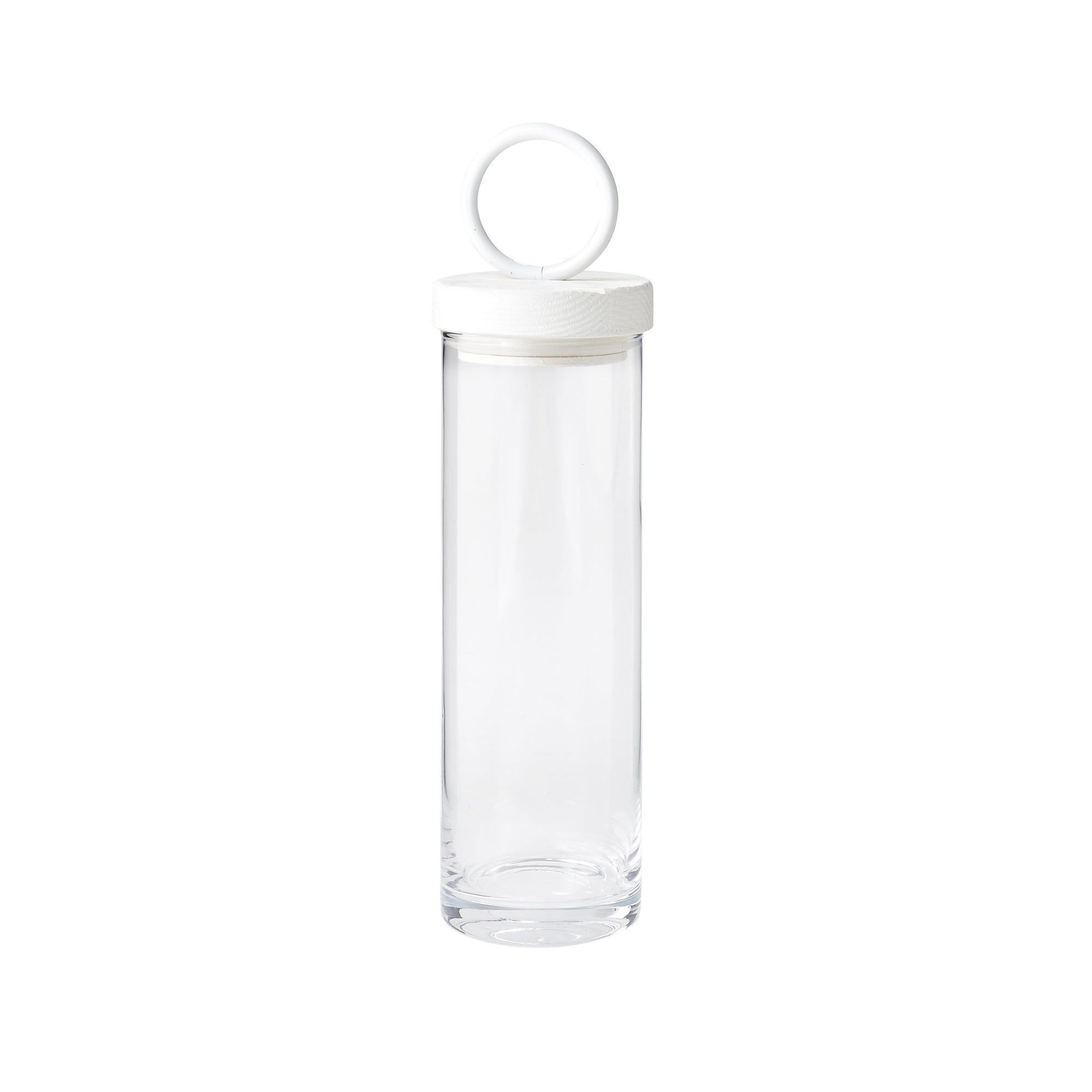 Tall Canister with White Ring Top