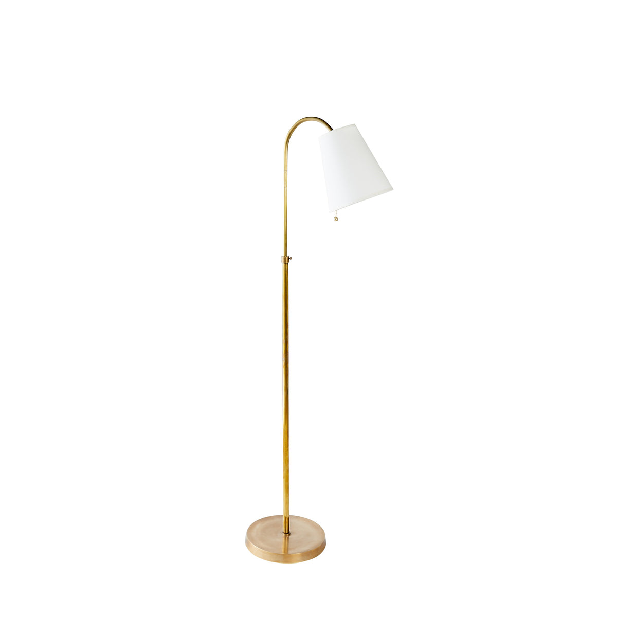 Scarlett Brass Floor Lamp with White Shade