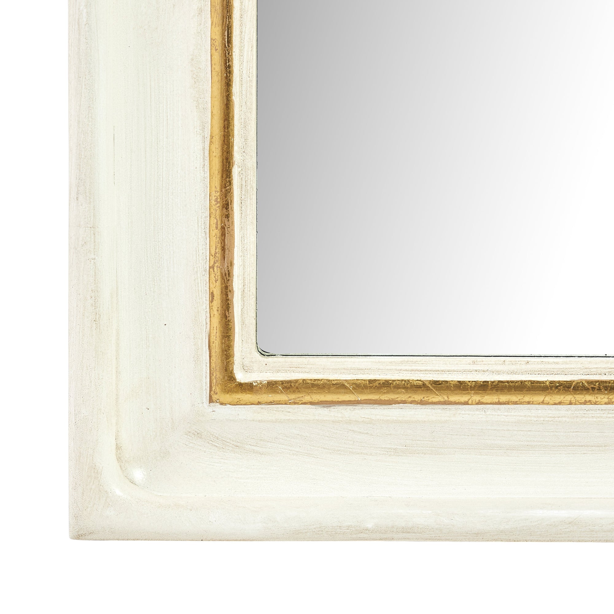 Gold Leaf Detail on Painted White Base Vera Small Mirror