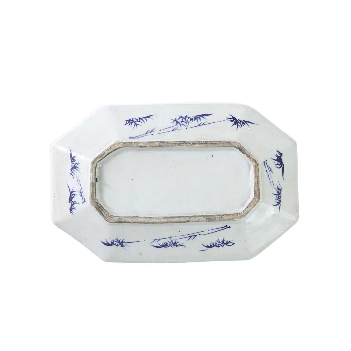 Bottom of Decorative Blue and White Dish