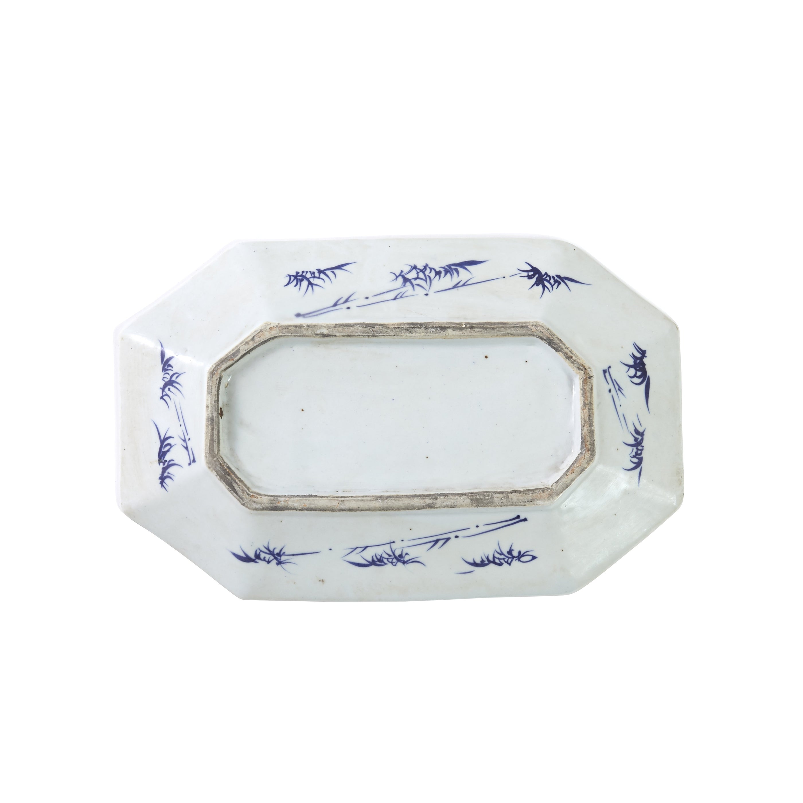 Bottom of Decorative Blue and White Dish