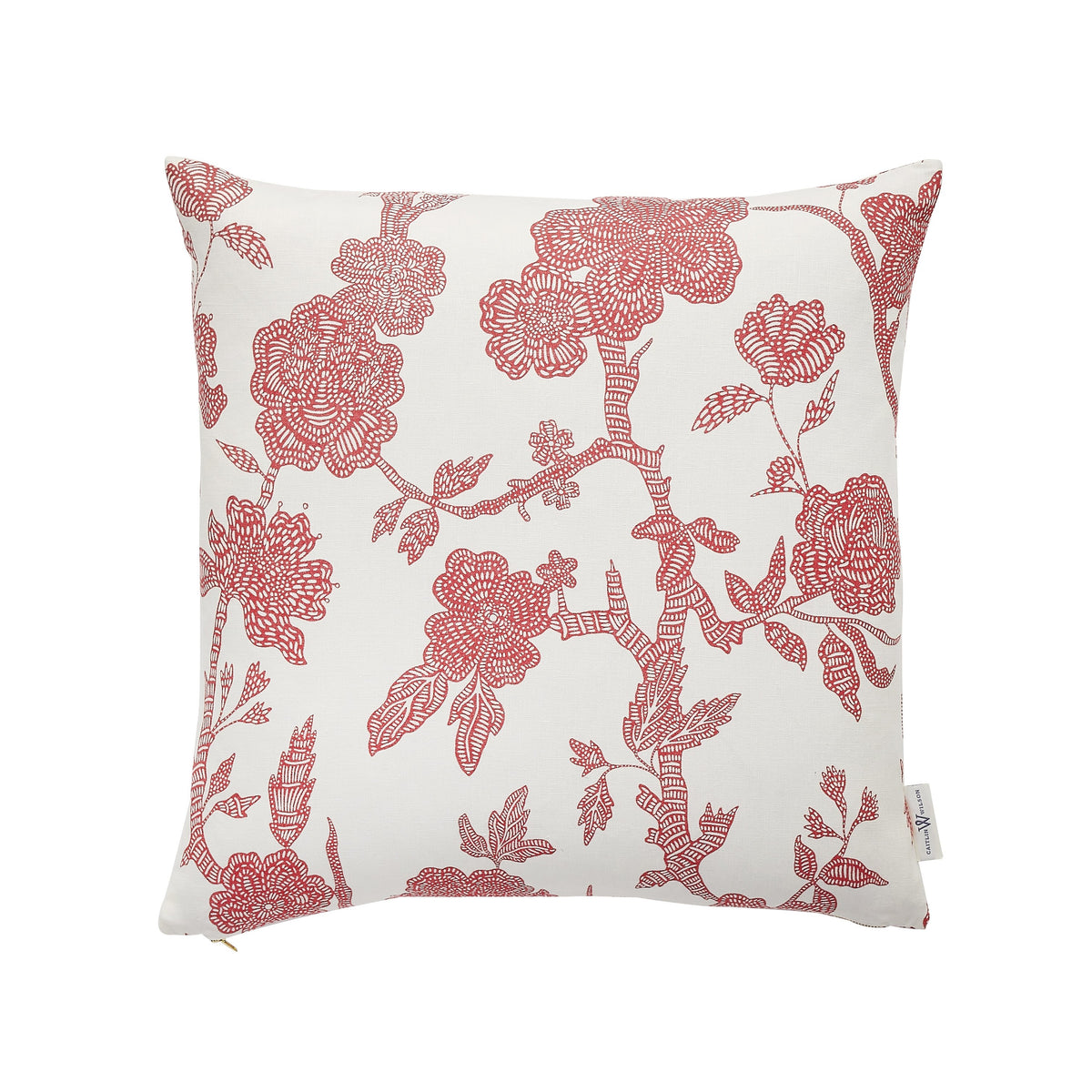Pearl Street in Poppy Floral Throw Pillow