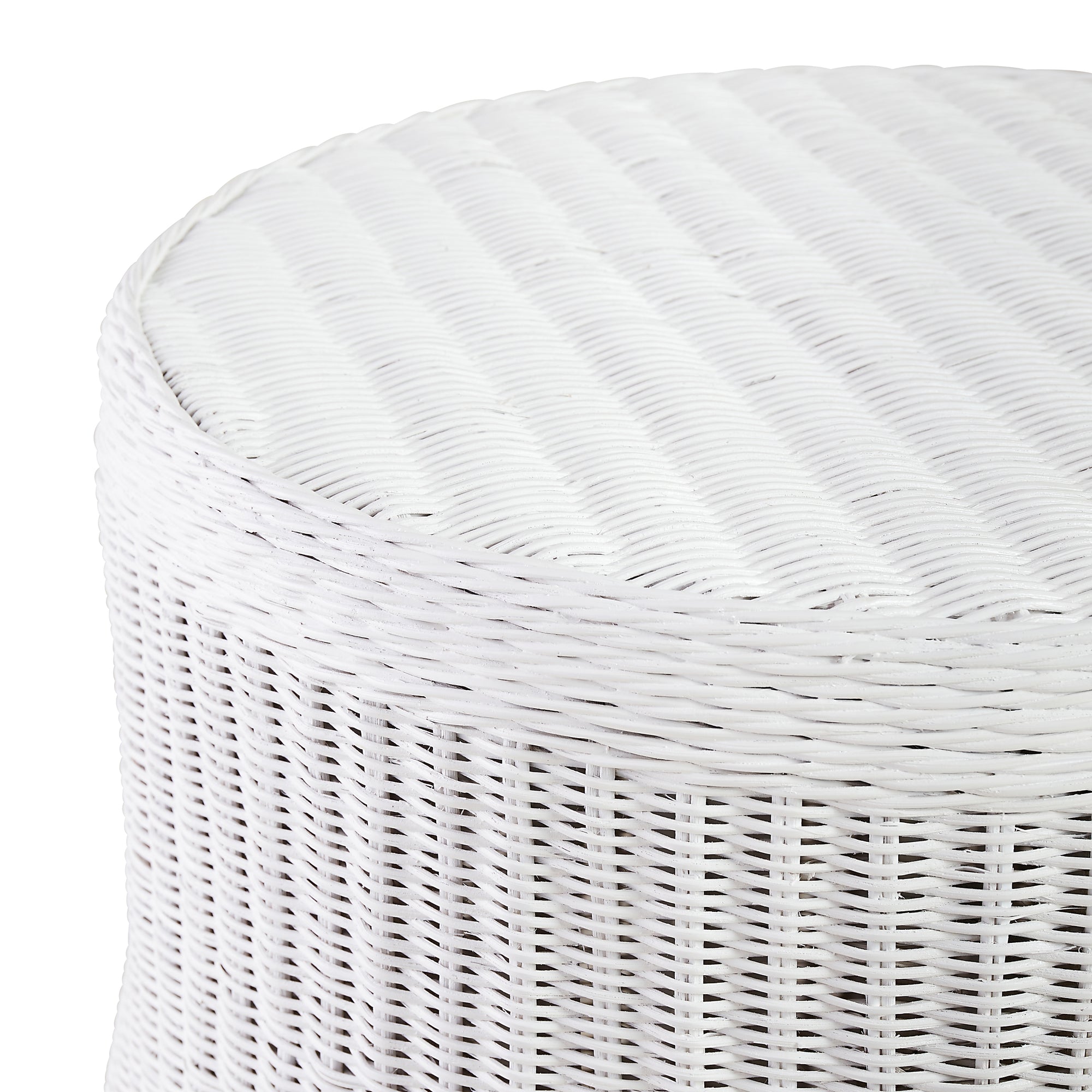 Round Scallop Skirted Side Table in White