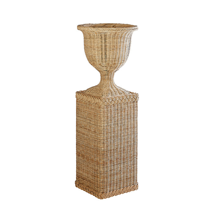 Woven Wicker Pedestal and Planter