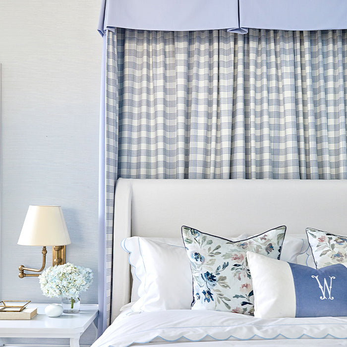 Blue Grasscloth Wallpaper in Sky in Bedroom