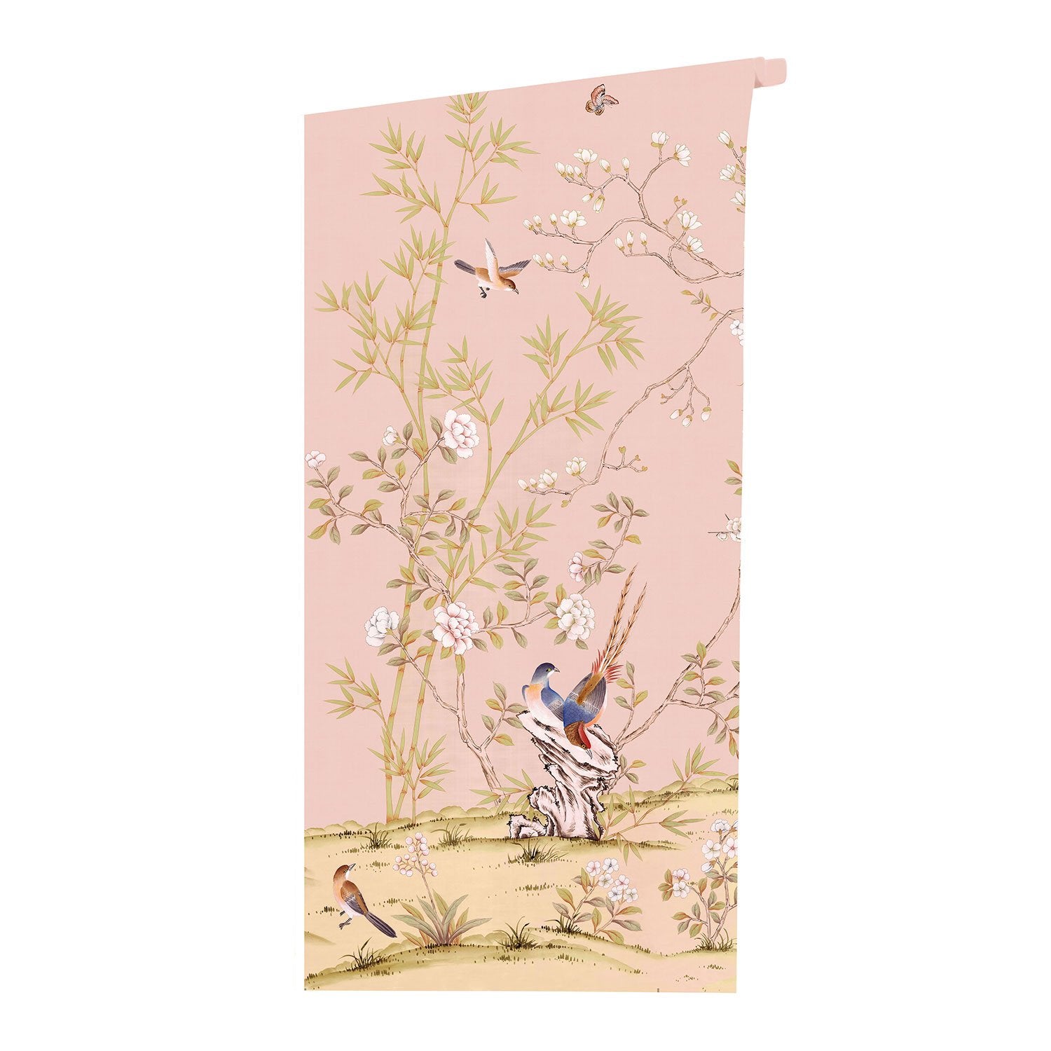 Belfort in Blush Chinoiserie Wallpaper on Roll