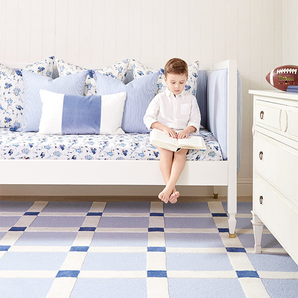 Berwick Sky Blue Rug in Boy's Room