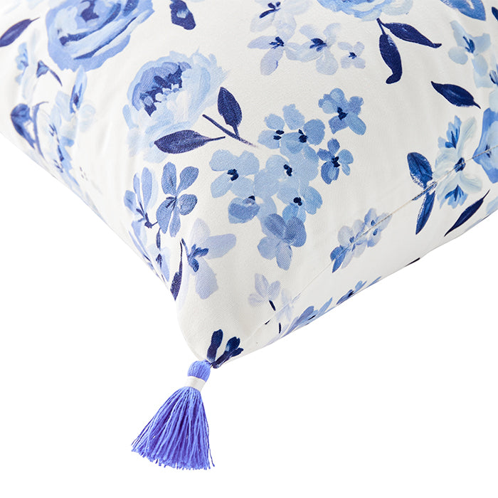 Tassel on Highland Floral Outdoors Pillow