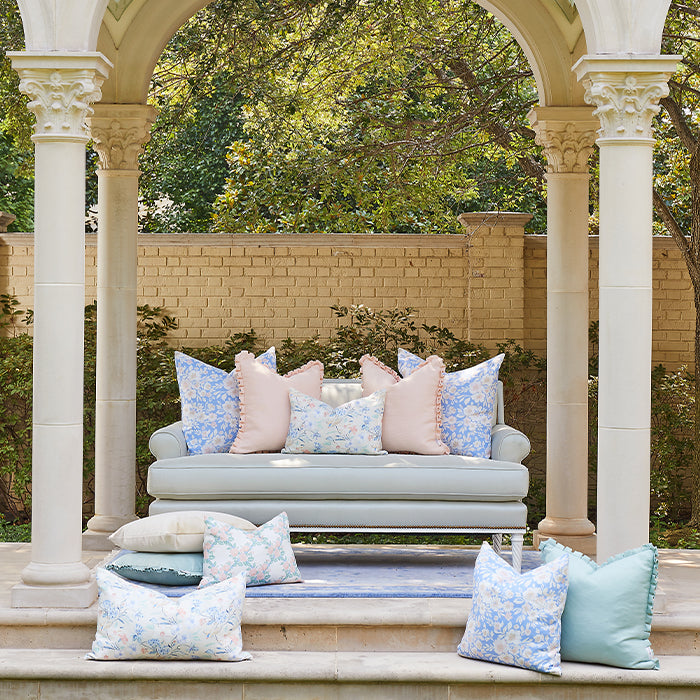 Patio Seating with Matching Throw Pillows