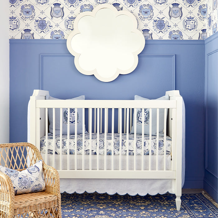 Poppy Scalloped Mirror in White