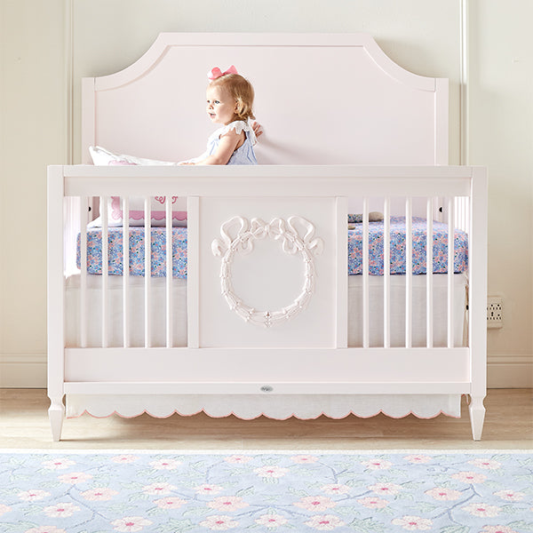 Scallop Crib Skirt in Blush