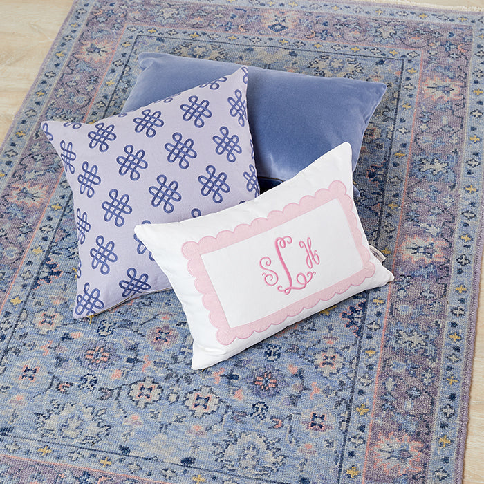 Nonogram Pillow in Lilac with Coordinating Pillows