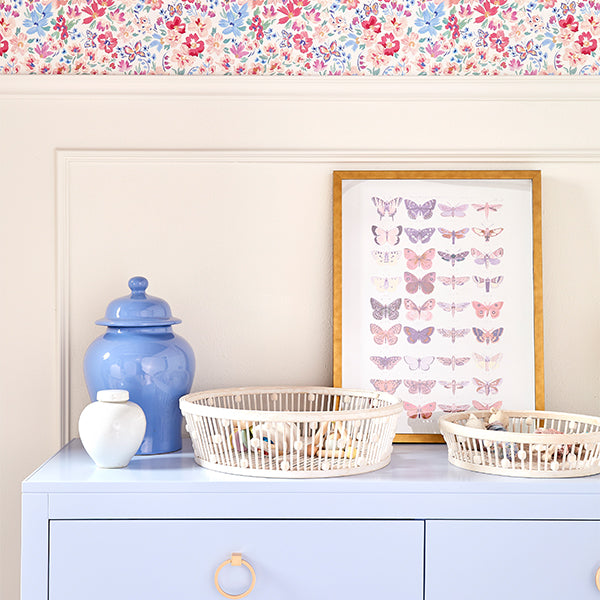 Vintage Butterflies Art Print in Bedroom