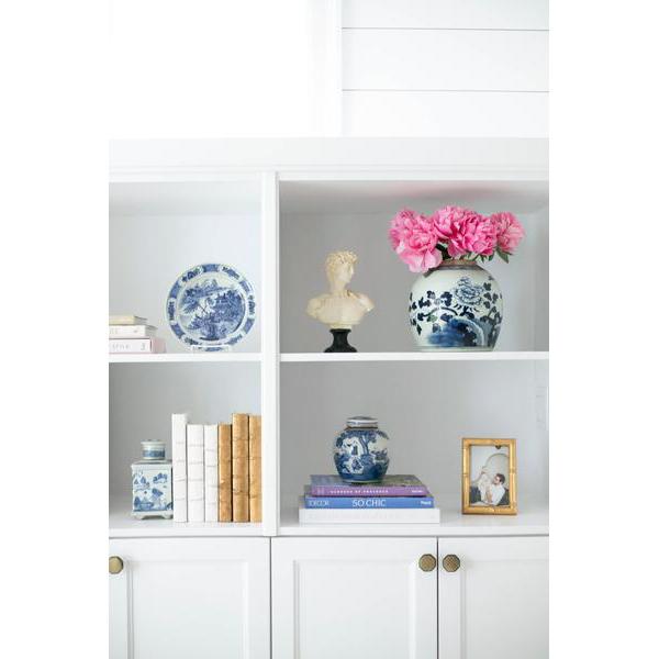 Gold Leaf Decorative Book Set on Shelf