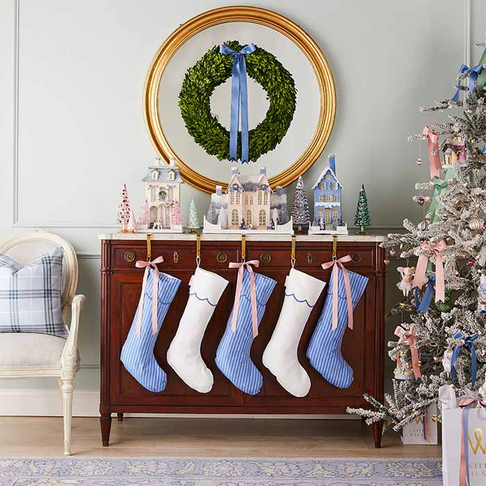 French Blue Scallop Stocking