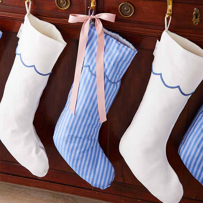 French Blue Scallop Stocking