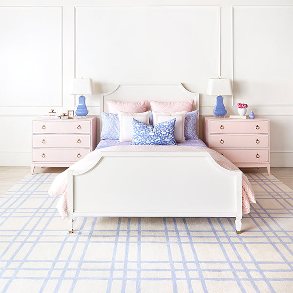 Blush Pink Scallop Pillow Shams in Bedroom