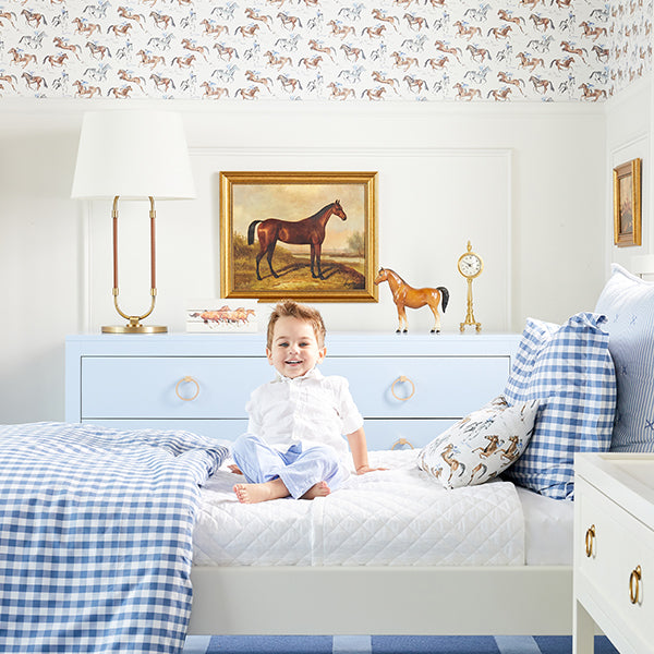 Child's Room with Wild Horse Book Set on Dresser