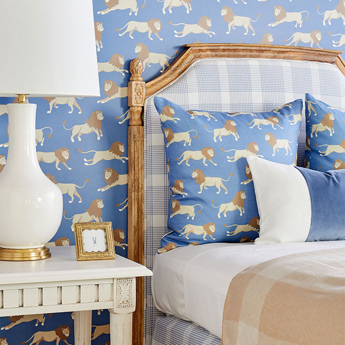 Leopold Pillow in Royal in Lion Bedroom