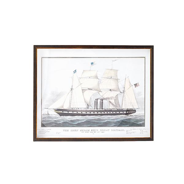 British Ship Print in Frame