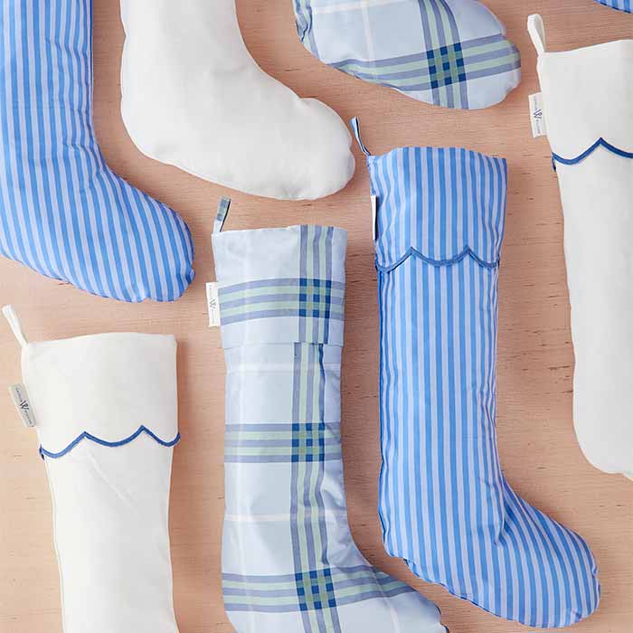 French Blue Scallop Stocking