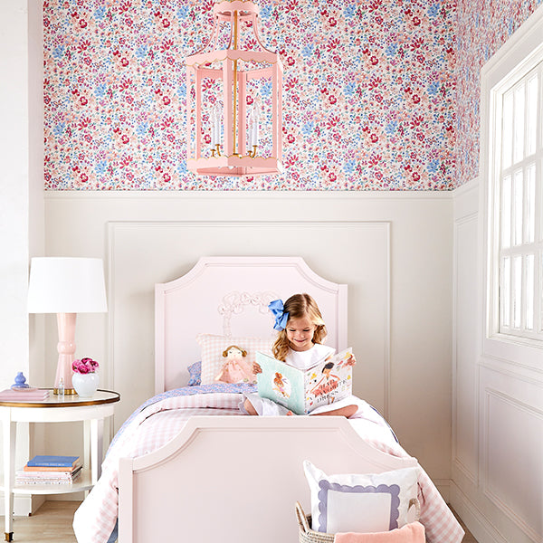 Butterfly Garden Wallpaper in Girl's Bedroom