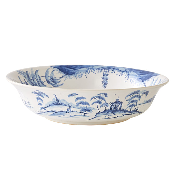 Side View of Country Estate Delft Blue Serving Bowl by Juliska