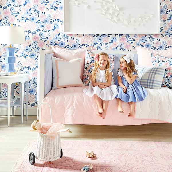 Blush Pink Scallop Quilt in Girl's Room