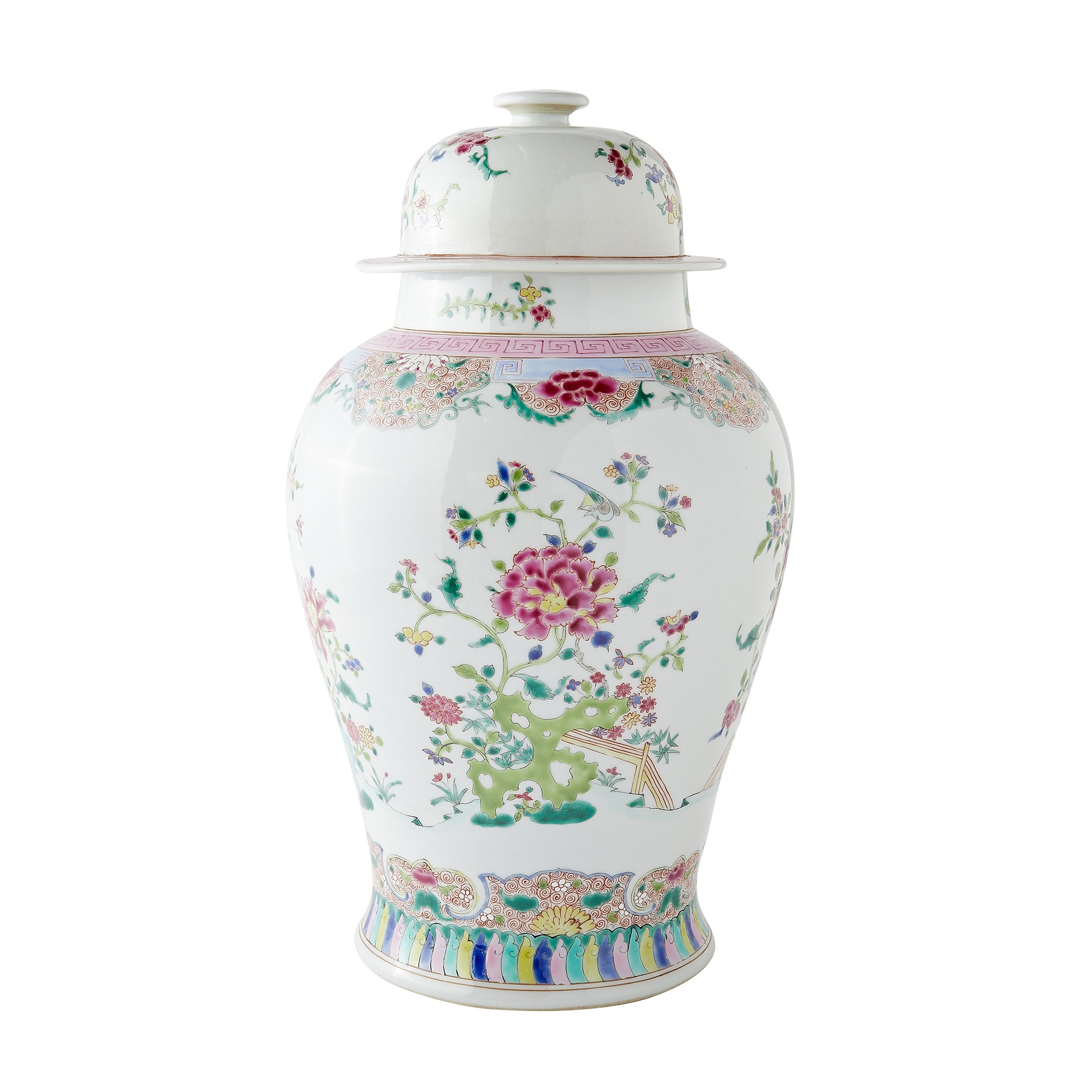 Gathered Garden Rose Pink Temple Jar