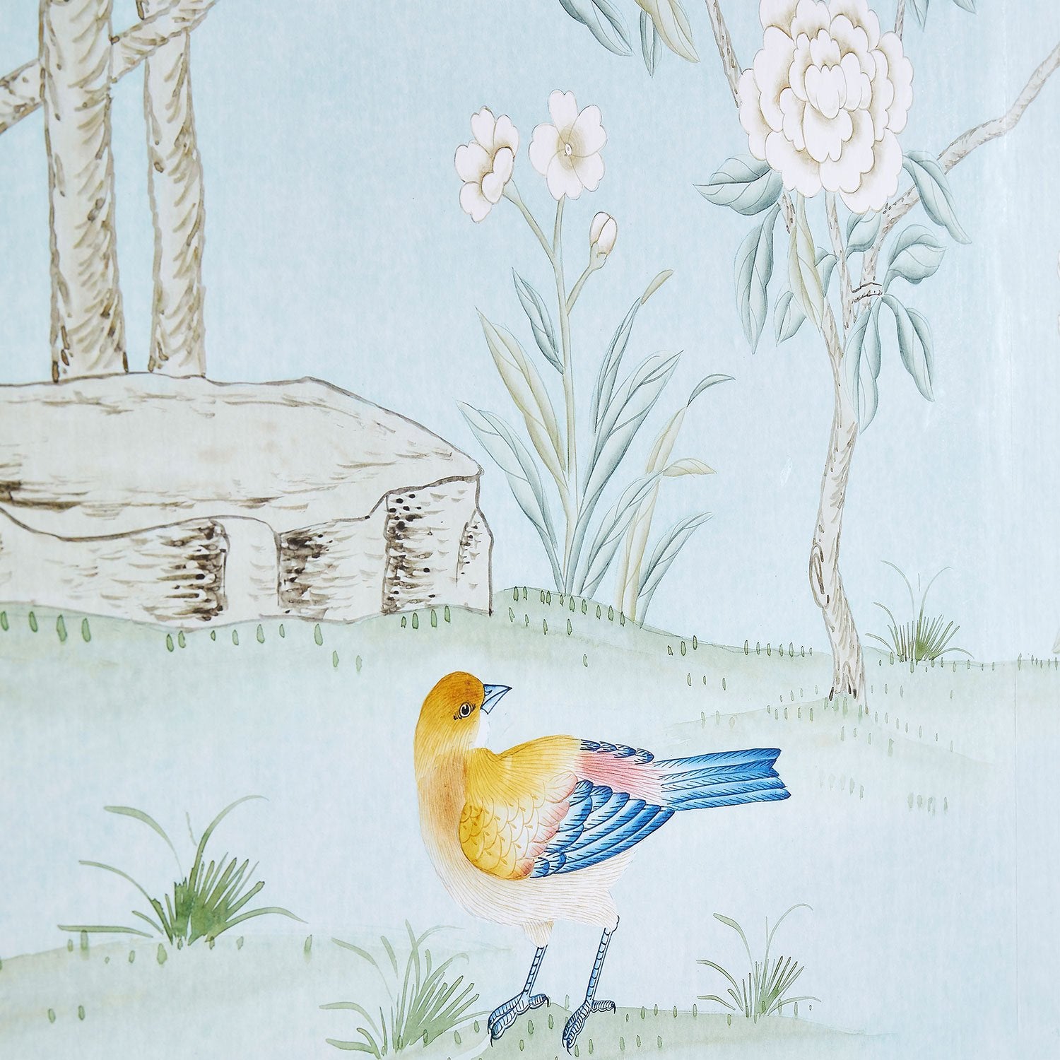 Bird Detail of Colchester in Blue Chinoiserie Wallpaper
