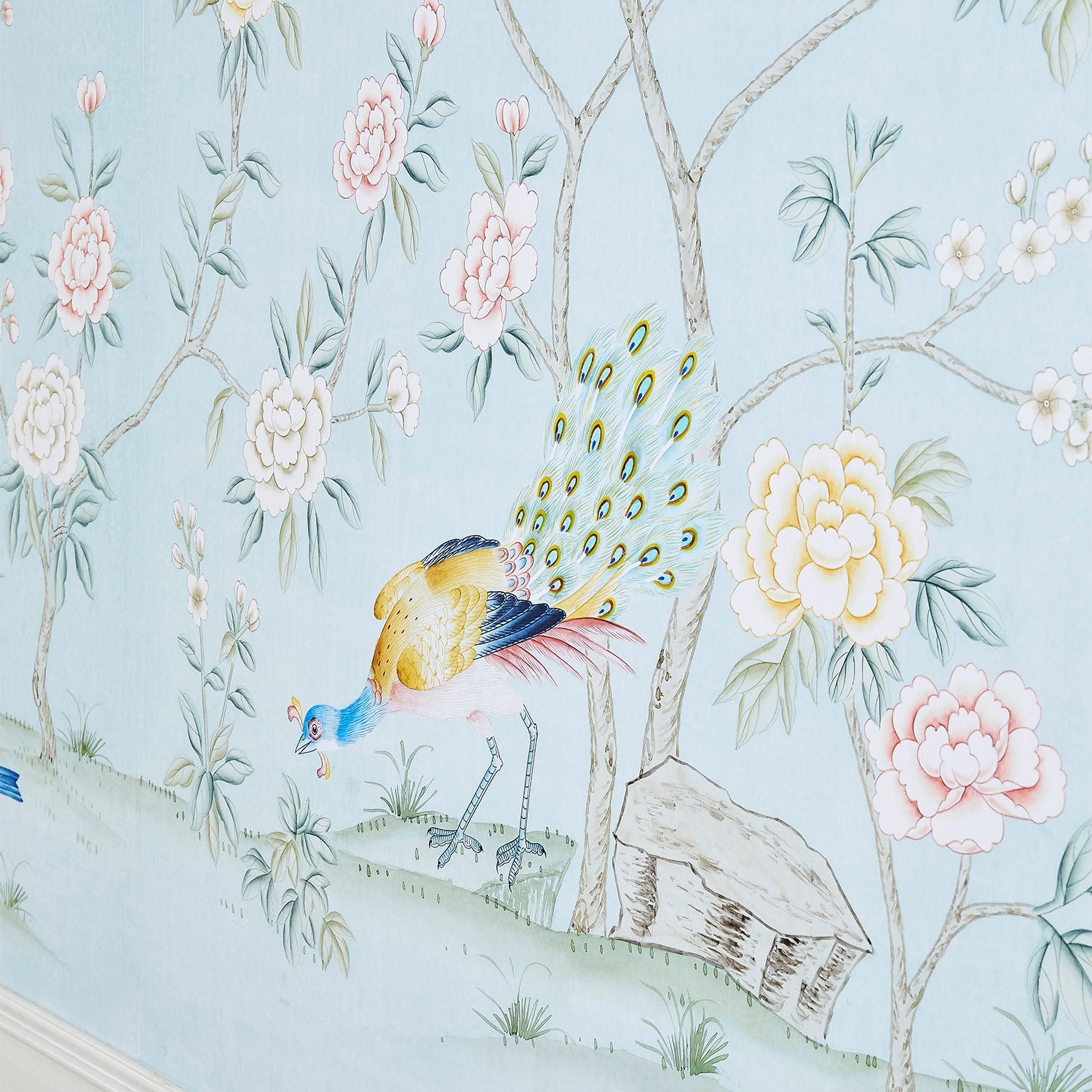 Classic Colchester in Blue Chinoiserie Wallpaper Mural Details