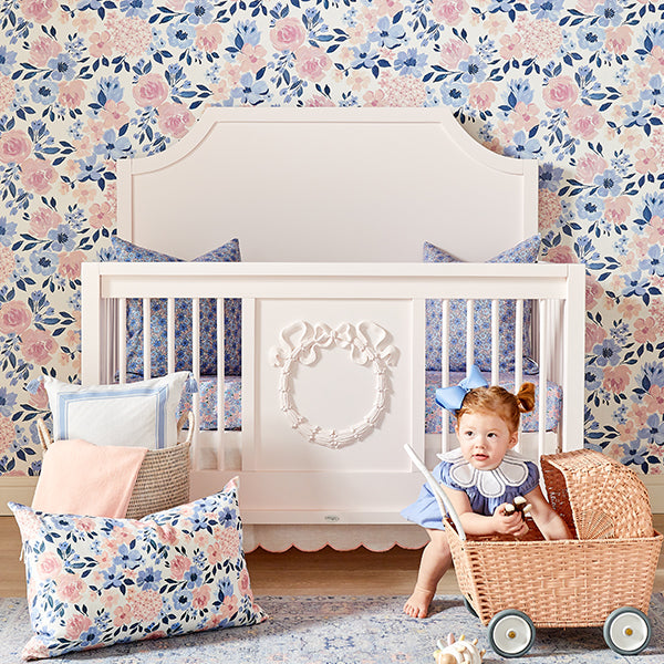 CAIT KIDS: Ava Rose Floral Wallpaper on Wall in Girl's Nursery