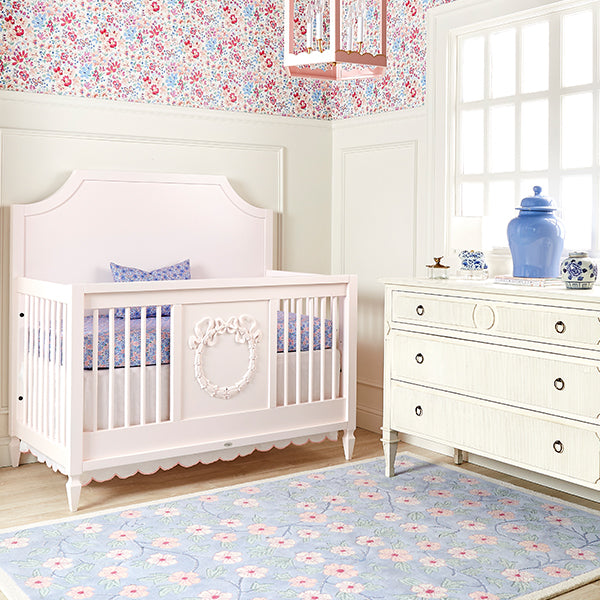 Porcelain Pansies Rug in Nursery