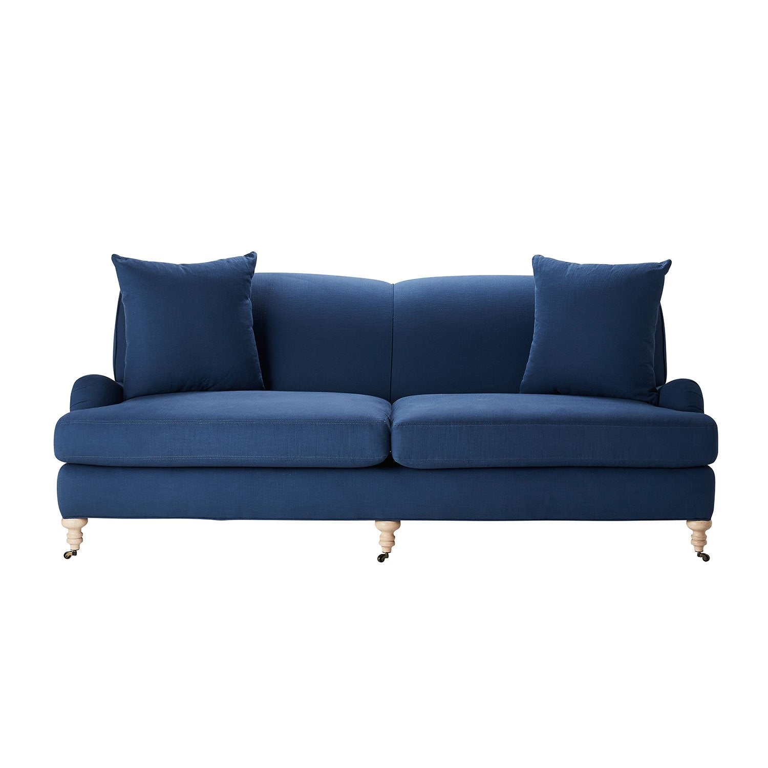 Abbott Sofa in Midnight Hampton with Throw Pillows