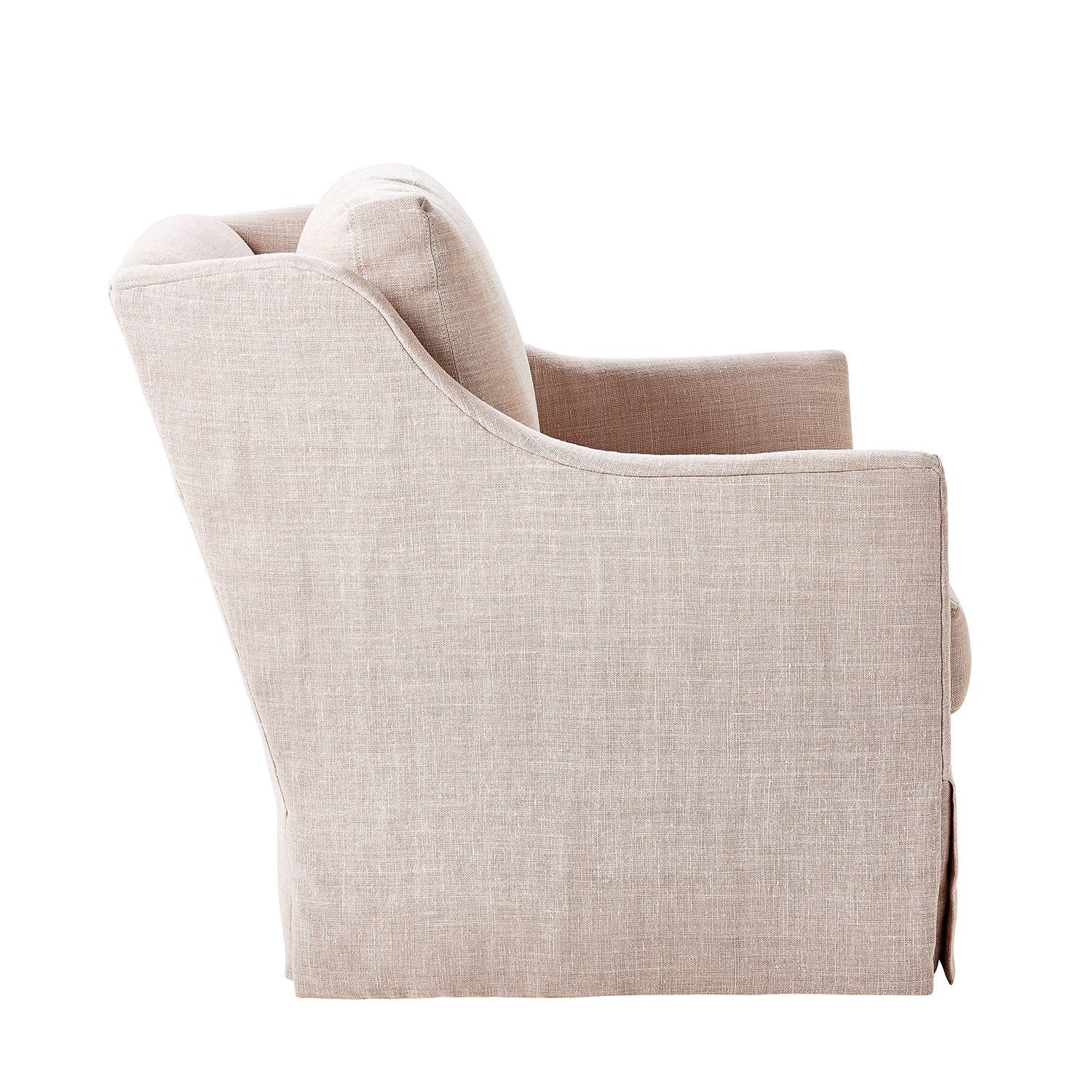 Side of Rose Chambray Pink Abigail Swivel Glider for Nursery