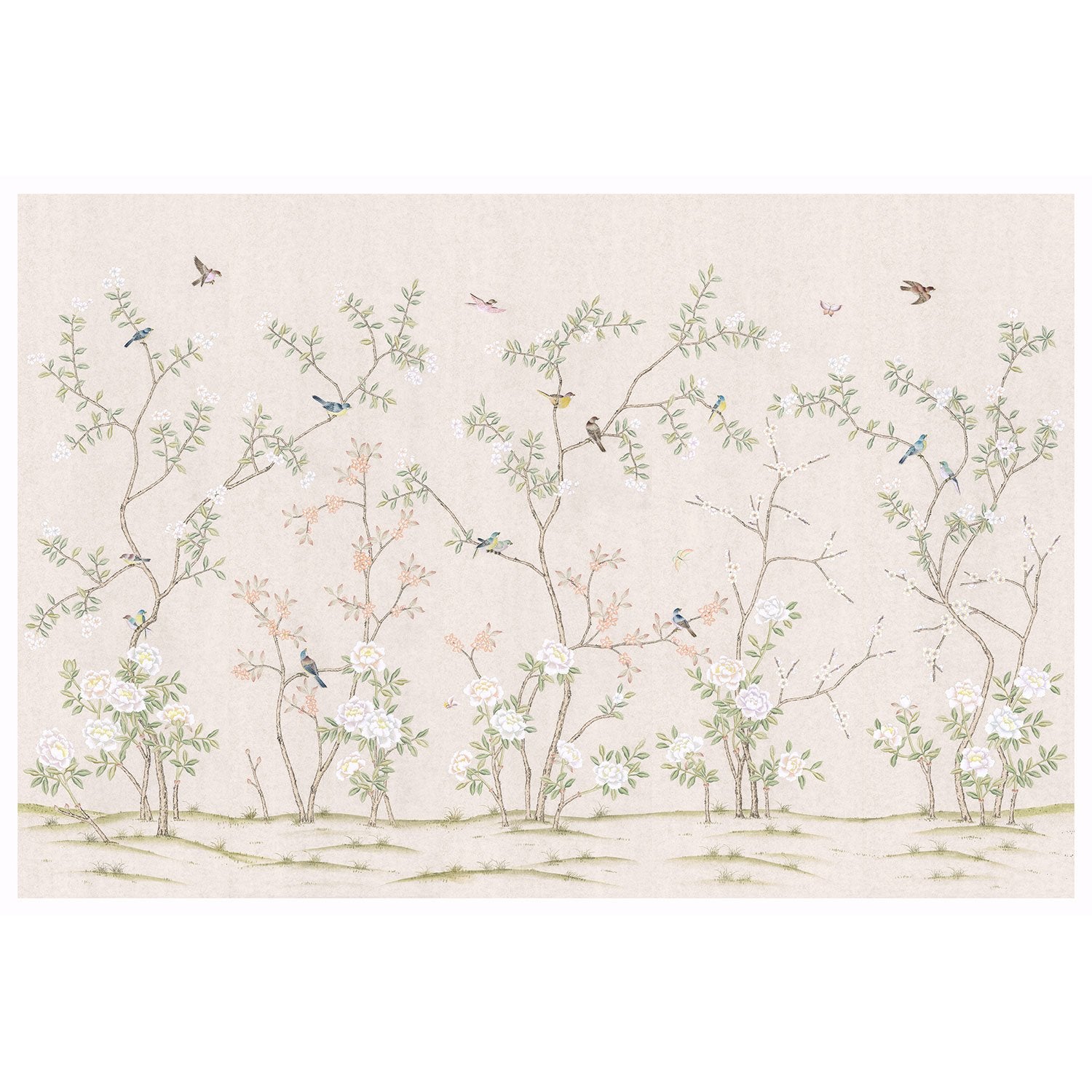 Abingdon Chinoiserie in Blush Full Mural Wallpaper