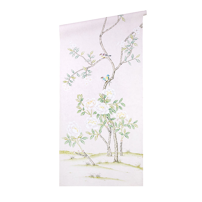 Abingdon Chinoiserie Wallpaper Mural in Lilac on Roll