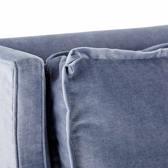 Pillow Detail of Alexandra Swivel Blue Chair