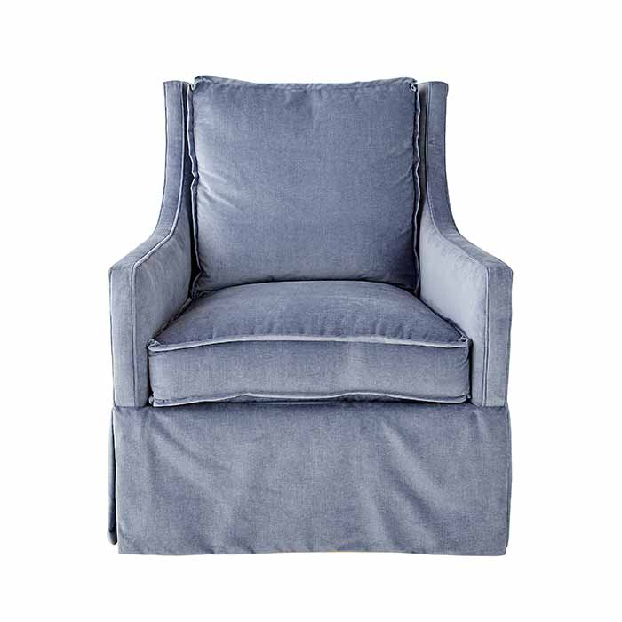 Alexandra Blue Velvet Swivel Chair